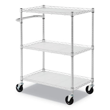 Alera® 3-shelf Wire Cart With Liners, 34.5w X 18d X 40h, Silver, 600-lb Capacity freeshipping - TVN Wholesale